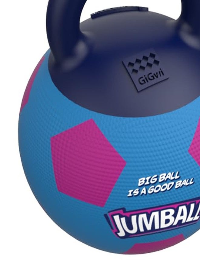 جيجوي كرة قدم GiGwi Jumball للكلاب، كرة مطاطية متينة للعب التفاعلي العنيف، مقبض سهل الإمساك للشد والجلب والرمي، مزودة بمضخة هواء، تشجع على التمرين، تقلل من الملل، لون أزرق، مقاس متوسط/كبير - Image 4